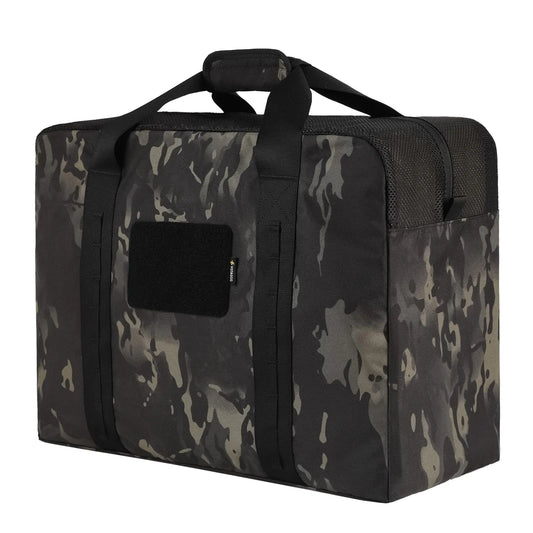 VOTAGOO GEAR Military Duffle Bag 52L Heavy Duty Extra Large Army Duffle Bag Tactical Duffle Bag for Shooting Camping Hiking Traveling Stealth Survival & More (Dark Camo)