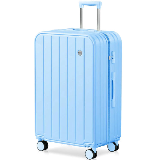 AnyZip Suitcase Large 28 Inch Luggage with Wheels PC ABS Lightweight Checked Luggage Hard Shell TSA Lock Luggage with Long-Term Travel (Lightblue)