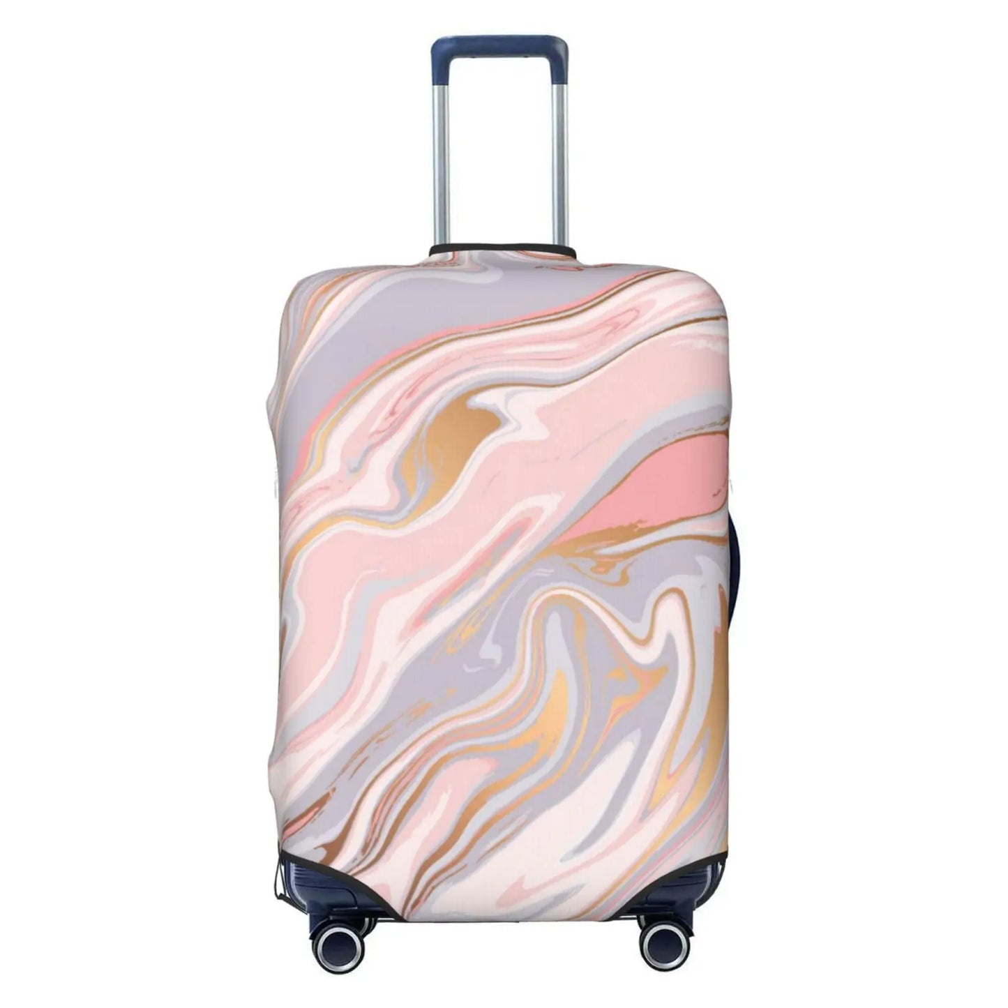Lukbfall Liquid Marble Texture Luggage Suitcase Covers Elastic Washable Luggage Protector Travel Suitcase Protective Cover For Kid And Adult M (Fit 22-24 Inch Luggage)
