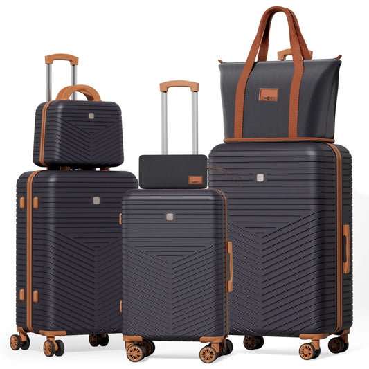 4/6 Piece Luggage Set with Spinner Wheels & TSA Lock, Carry on Luggage Hardshell ABS+PC, Travel Collection Suitcases Sets