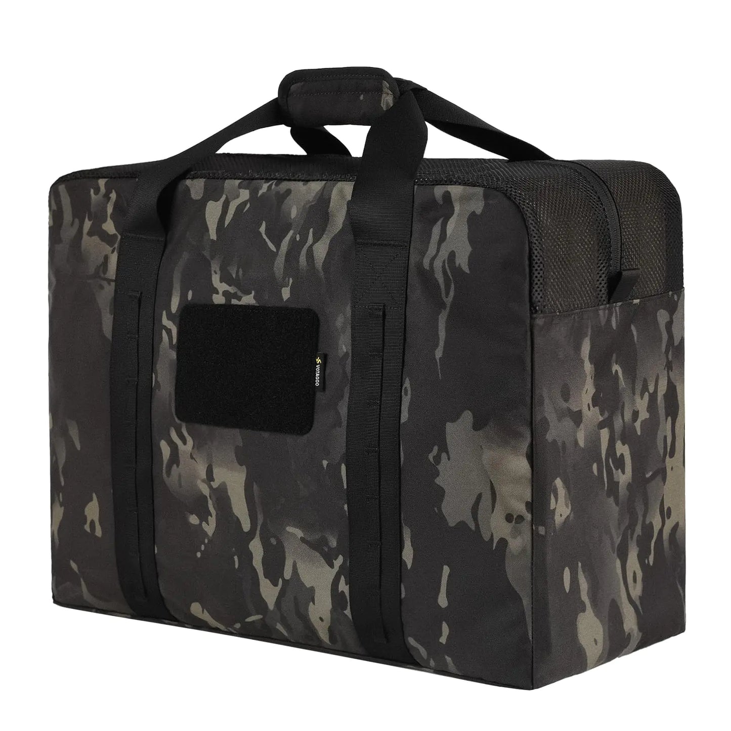 VOTAGOO GEAR Military Duffle Bag 52L Heavy Duty Extra Large Army Duffle Bag Tactical Duffle Bag for Shooting Camping Hiking Traveling Stealth Survival & More (Dark Camo)