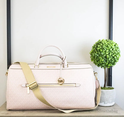 Michael Kors Travel Dark Powder Blush Top Zip Duffle Bag