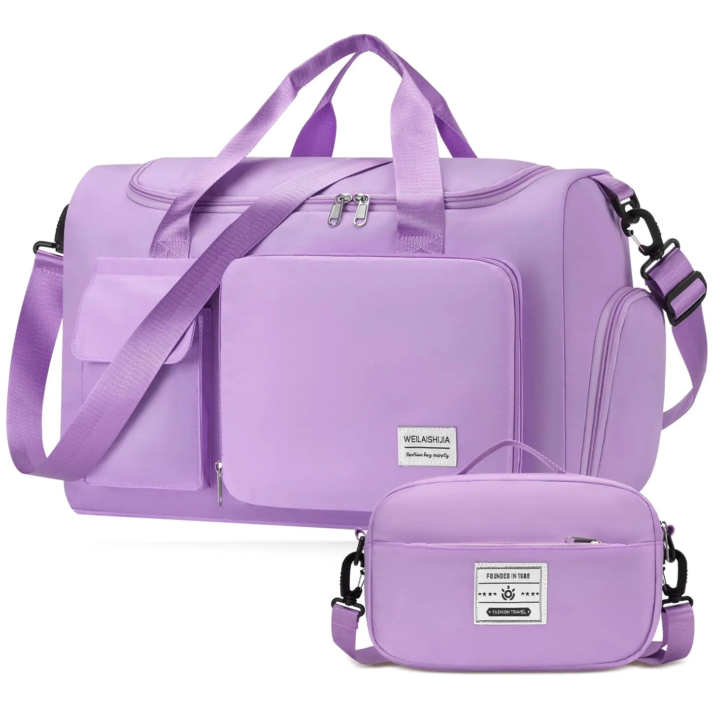 KROSIAS Sports Gym Bag with Shoes Compartment Travel Duffle Bag Weekender Bags for Women with Toiletry Bag Carry on Overnight Bag Gym Duffel Bag with Wet Pocket