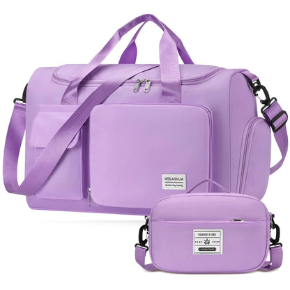 KROSIAS Sports Gym Bag with Shoes Compartment Travel Duffle Bag Weekender Bags for Women with Toiletry Bag Carry on Overnight Bag Gym Duffel Bag with Wet Pocket