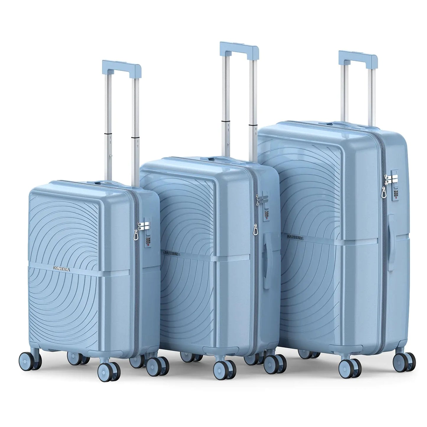 Nazhura 3-Piece TSA Lock Spinner Luggage Set