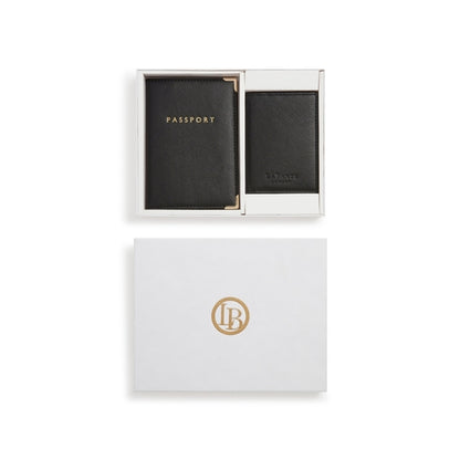 Nutcombe Black Passport Holder & Credit Card holder Gift Box