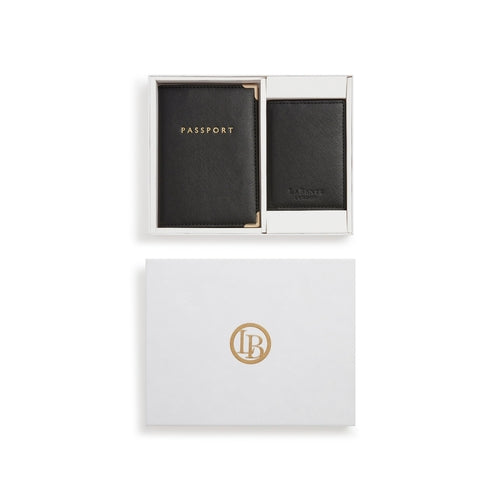 Nutcombe Black Passport Holder & Credit Card holder Gift Box