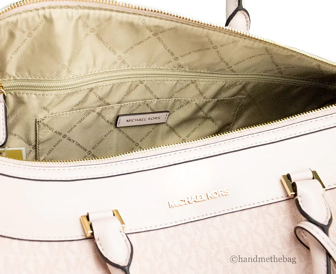 Michael Kors Travel Dark Powder Blush Top Zip Duffle Bag