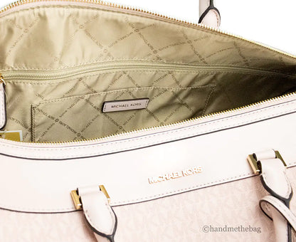 Michael Kors Travel Dark Powder Blush Top Zip Duffle Bag