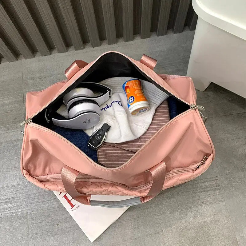 Foldable Shoulder Travel Bag Luggage Tote Bags For Women Large Maroon Asteria