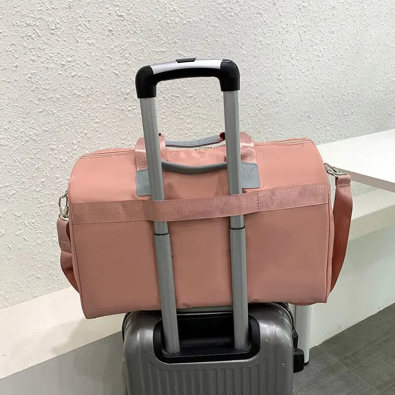 Foldable Shoulder Travel Bag Luggage Tote Bags For Women Large Maroon Asteria