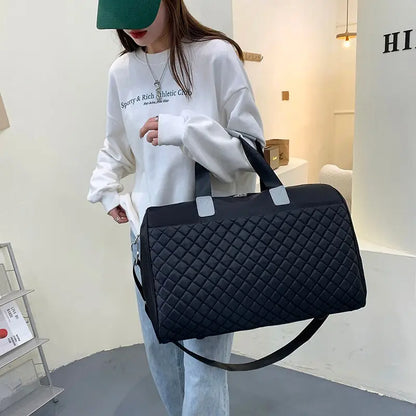 Foldable Shoulder Travel Bag Luggage Tote Bags For Women Large Maroon Asteria