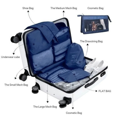 8 PCS Set Waterproof Organizer Storage Bag Yellow Pandora