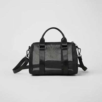 AL Duffle Yoga Transparent Mesh Fitness Bag  Training Shoulder Crossbody Sport Bags For Women Fitness Travel Gym Bags