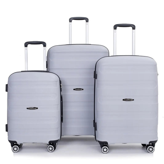 Travelhouse Luggage Sets 3 Piece Suitcase Set PP Hardshell Suitcase with Spinner Wheels Lightweight Carry On Luggage with TSA Lock for Women