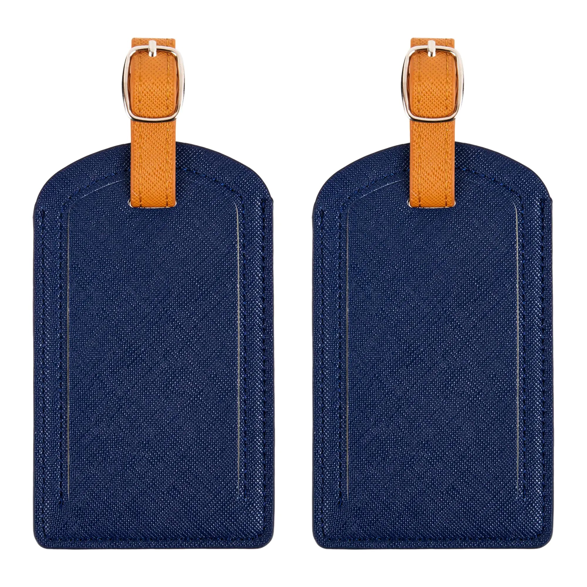 Premium Colored Luggage Tags for Luggage Travel Bags and Suitcases by Adventure Goods- Navy Blue (Pack of 2)