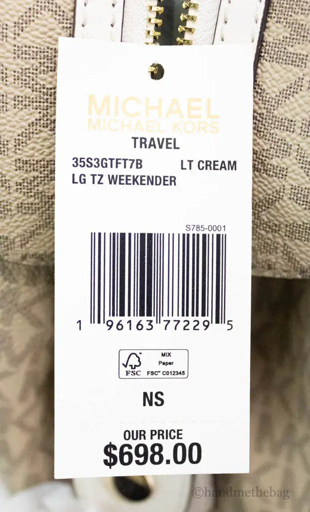 Michael Kors Travel Large Light Cream Patches Weekender Duffle