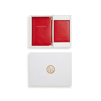 Nutcombe Red Passport Holder & Credit Card holder Gift Box