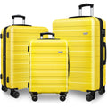 KEYTANG Suitcase W/TSA Lock Yellow 3 Piece Set