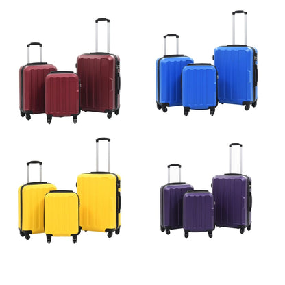 vidaXL Suitcase Set 3 Pcs Travel Luggage Suitcase Bag Hardcase Trolley Set ABS