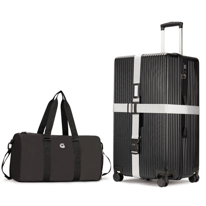 PRIMICIA ginzatravel Suitcase 28 inch suitcase with wheel & Travel Bag & Suitcase Strap Scratch resistant texture Lightweight PC material TSA lock (Star Silver (combination))